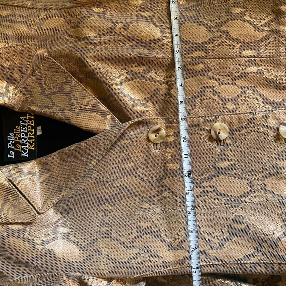 Gold Leather Snakeskin Jacket 12 w/ Skirt - Picture 4 of 8